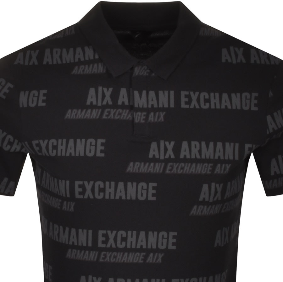 Alternative Image for ProductArmani Exchange Logo Polo T Shirt Black2